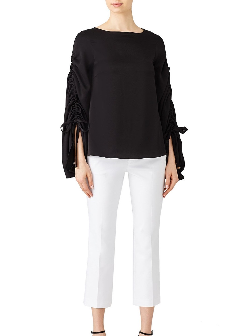 OSMAN Yousefzada Black Cyllene Long Sleeve Blouse Sz 2